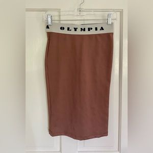 Olympia Activewear Pencil Skirt Coffee M